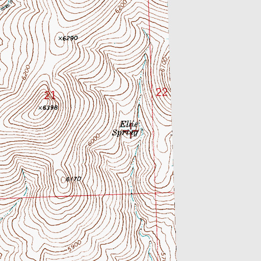 Topographic Map of Ellie Spring, OR
