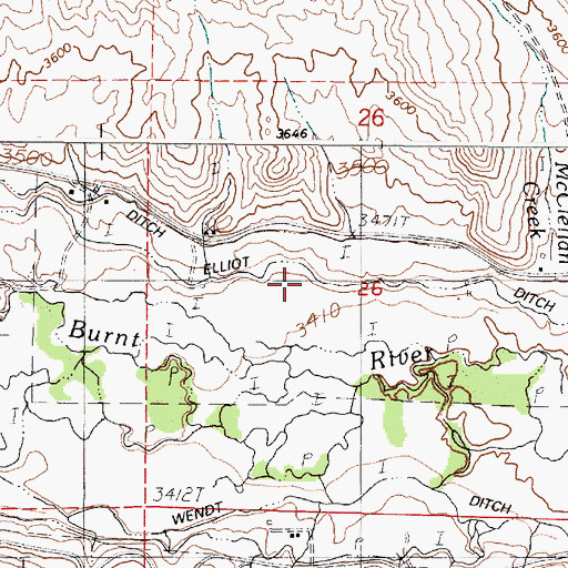 Topographic Map of Elliot Ditch, OR