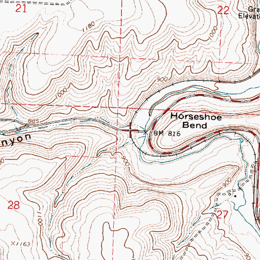 Topographic Map of Ely Canyon, OR