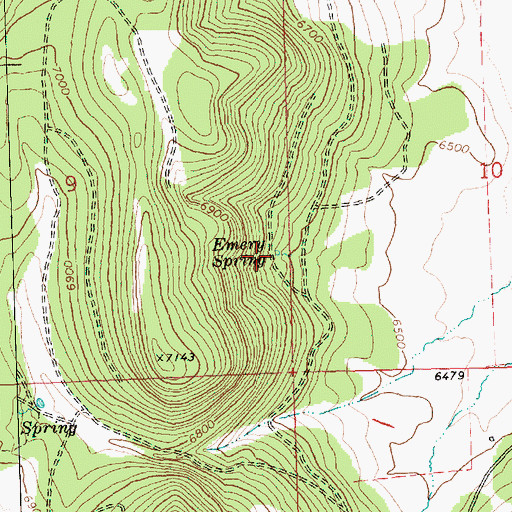 Topographic Map of Emery Spring, OR