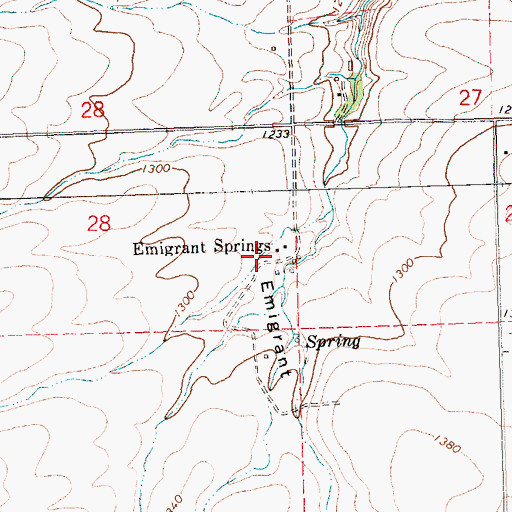 Topographic Map of Emigrant Springs (historical), OR