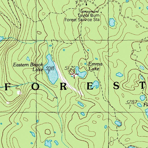 Topographic Map of Emma Lake, OR