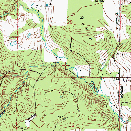 Topographic Map of Endicott Creek, OR