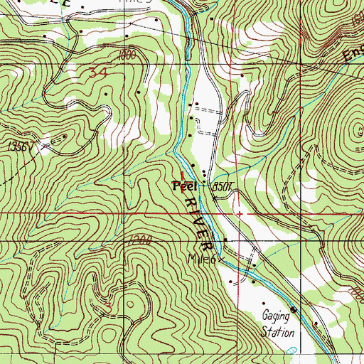 Topographic Map of Engels Creek, OR