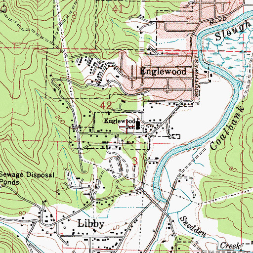 Topographic Map of Englewood School (historical), OR