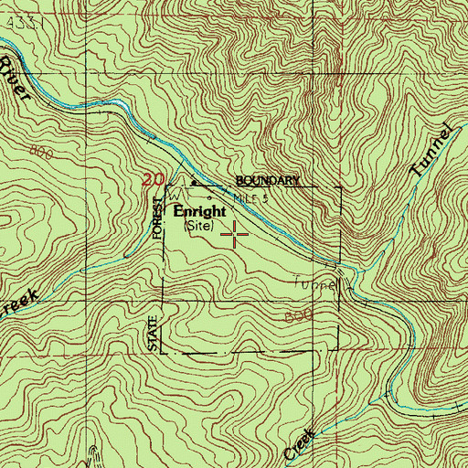 Topographic Map of Enright, OR