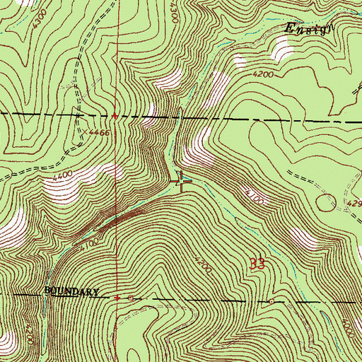 Topographic Map of Ensign Creek, OR