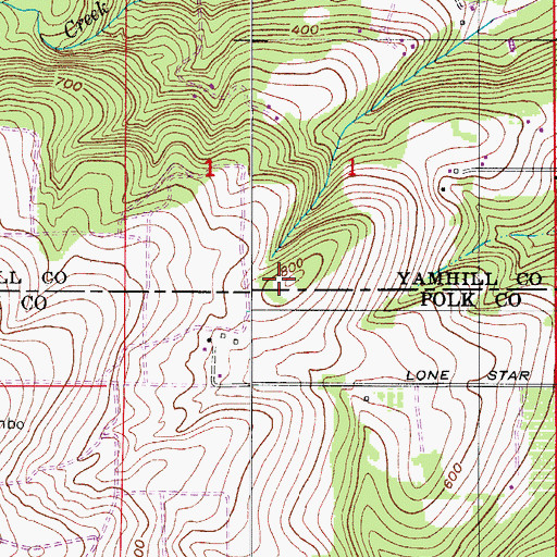 Topographic Map of Eola Hills, OR