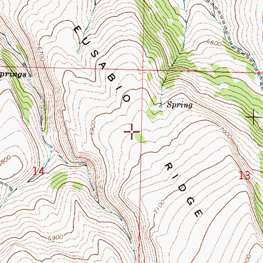 Topographic Map of Eusabio Ridge, OR