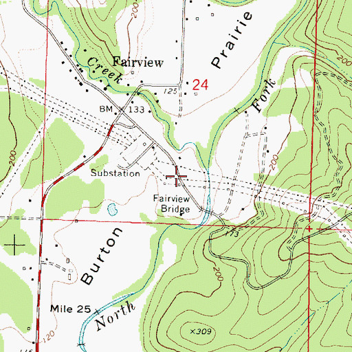 Topographic Map of Evans Creek, OR