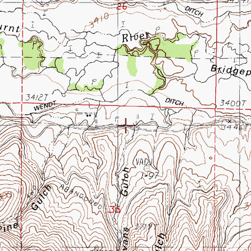 Topographic Map of Evans Gulch, OR
