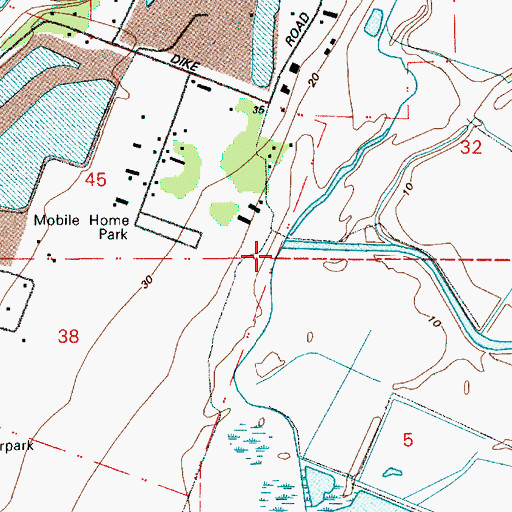 Topographic Map of Evans Slough, OR