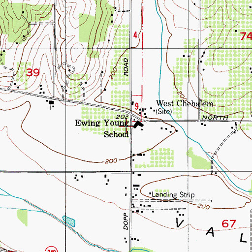 Topographic Map of Ewing Young Elementary School, OR