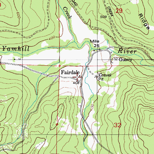 Topographic Map of Fairdale (historical), OR