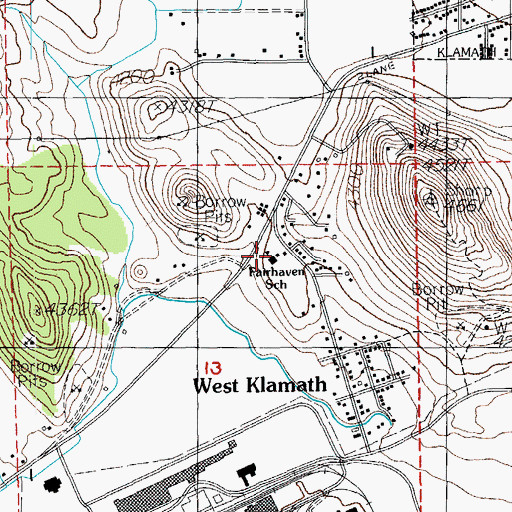 Topographic Map of Fairhaven Elementary School, OR
