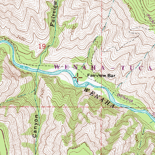 Topographic Map of Fairview Bar, OR