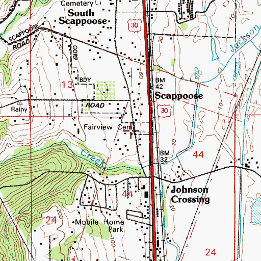 Topographic Map of Fairview Cemetery, OR