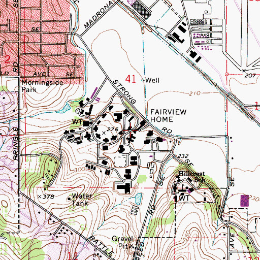 Topographic Map of Fairview Home, OR