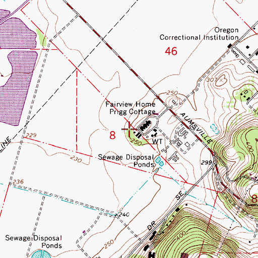 Topographic Map of Fairview Home Prigg Cottage, OR