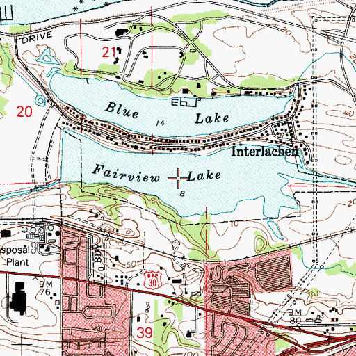 Topographic Map of Fairview Lake, OR