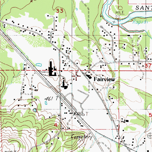 Topographic Map of Fairview School (historical), OR