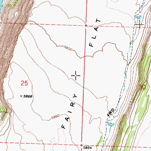 Topographic Map of Fairy Flat, OR
