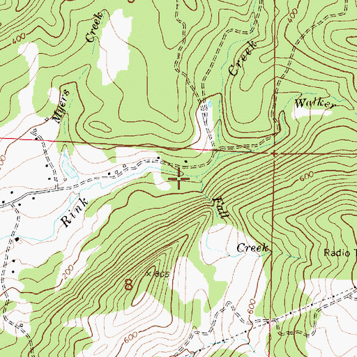 Topographic Map of Fall Creek, OR