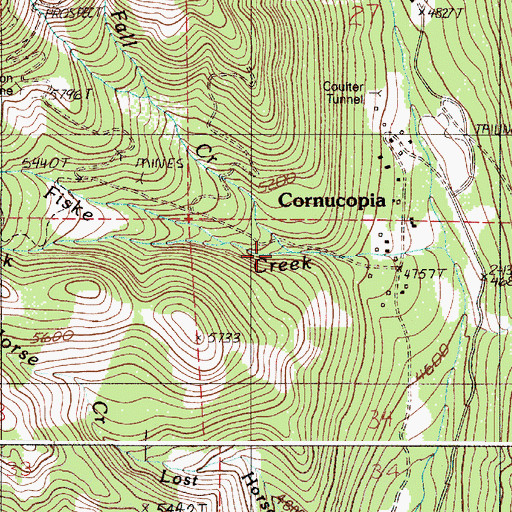 Topographic Map of Fall Creek, OR