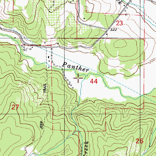 Topographic Map of Fall Creek, OR