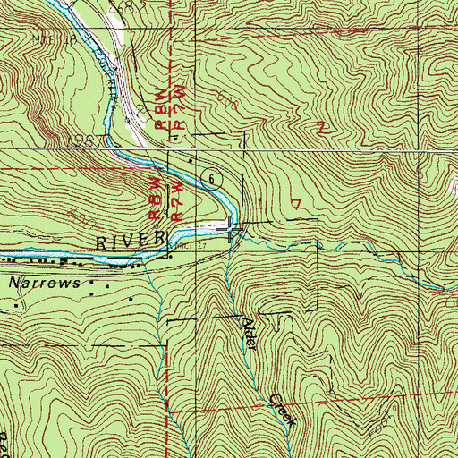 Topographic Map of Fall Creek, OR