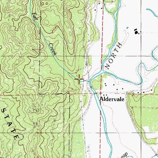 Topographic Map of Fall Creek, OR