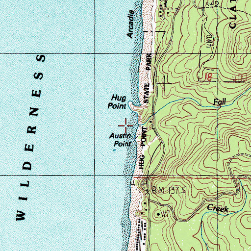 Topographic Map of Fall Creek, OR