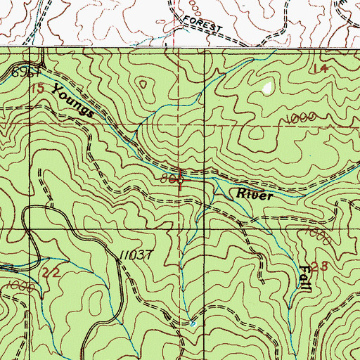 Topographic Map of Fall Creek, OR