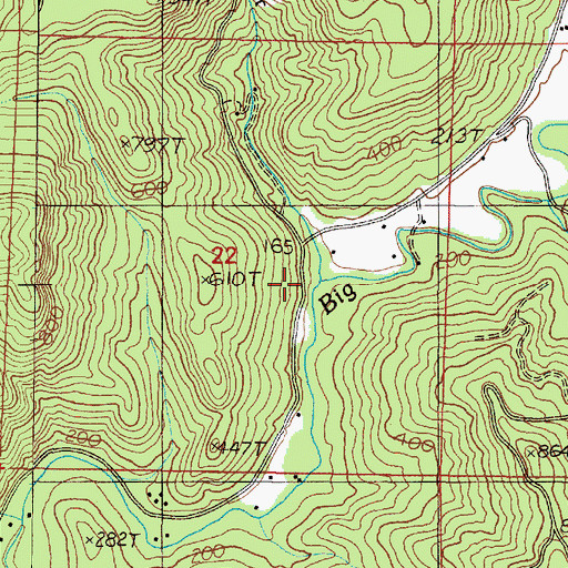Topographic Map of Fall Creek, OR