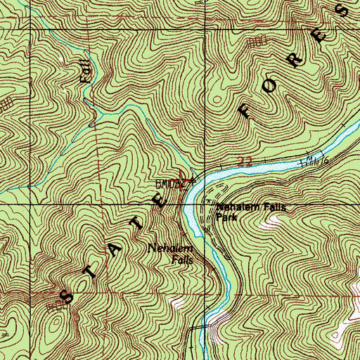 Topographic Map of Fall Creek, OR