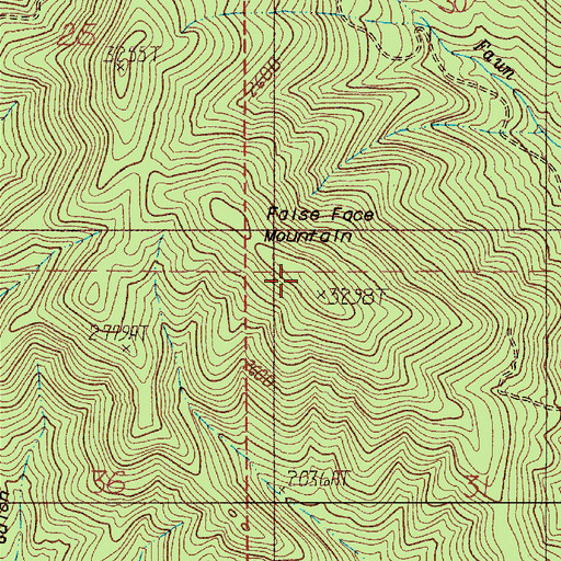 Topographic Map of False Face Mountain, OR