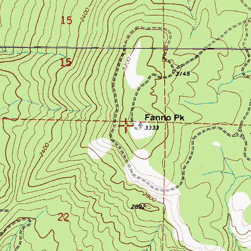 Topographic Map of Fanno Peak, OR