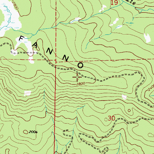 Topographic Map of Fanno Ridge, OR