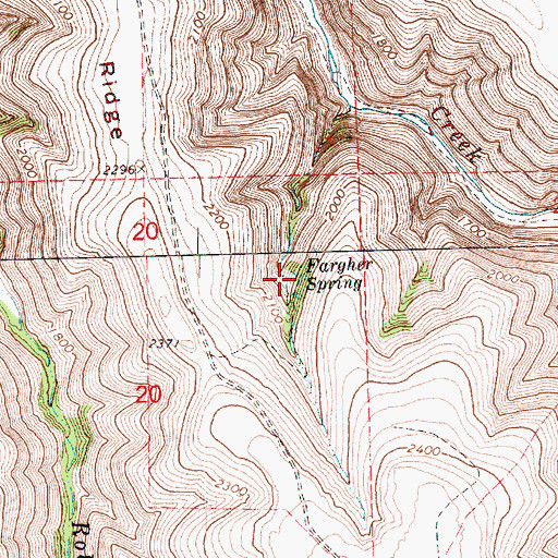 Topographic Map of Fargher Spring, OR