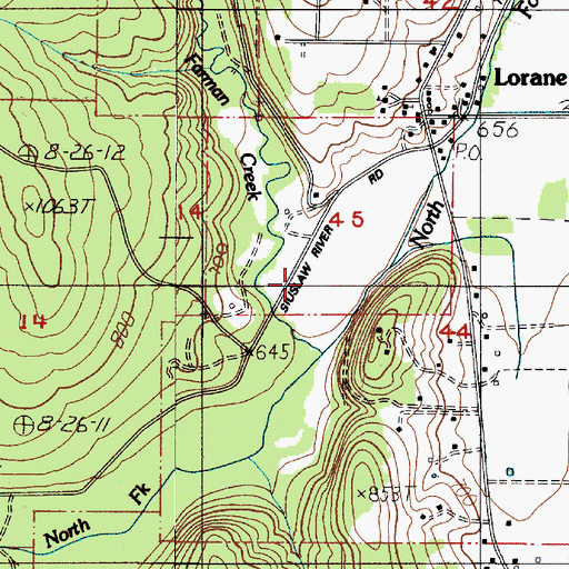 Topographic Map of Farman Creek, OR