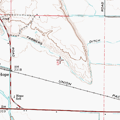Topographic Map of Farmers Ditch, OR