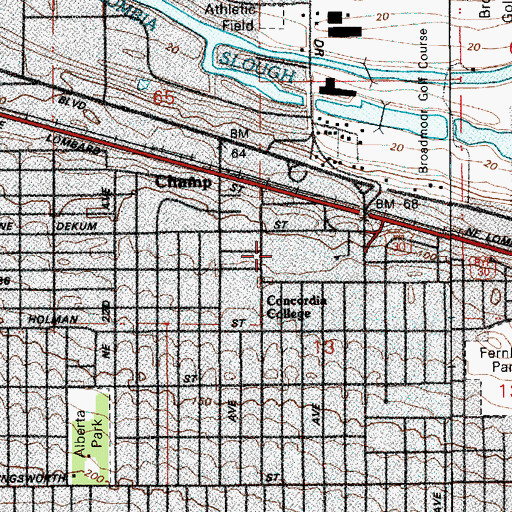 Topographic Map of Faubion Elementary School, OR