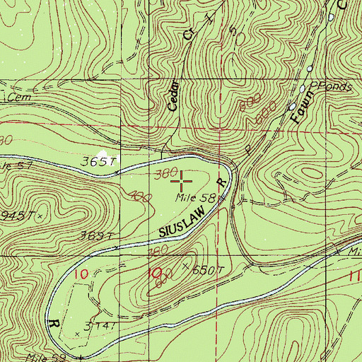 Topographic Map of Fawn Creek, OR