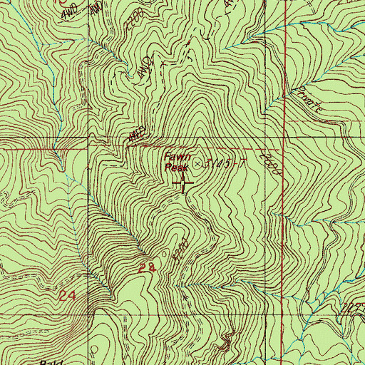 Topographic Map of Fawn Peak, OR