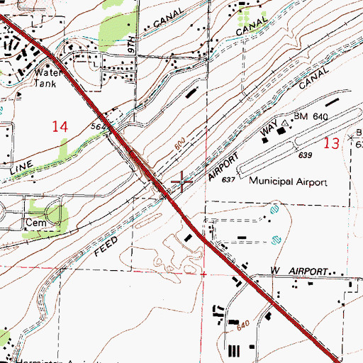 Topographic Map of Feed Canal, OR