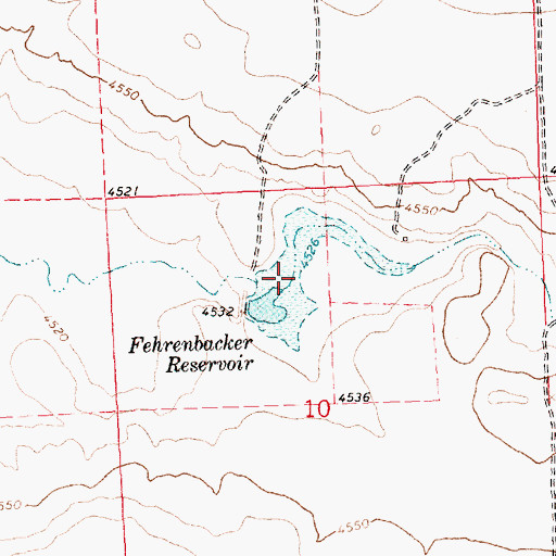 Topographic Map of Fehrenbacker Reservoir, OR