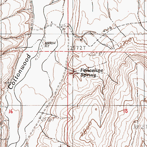 Topographic Map of Fenceline Spring, OR