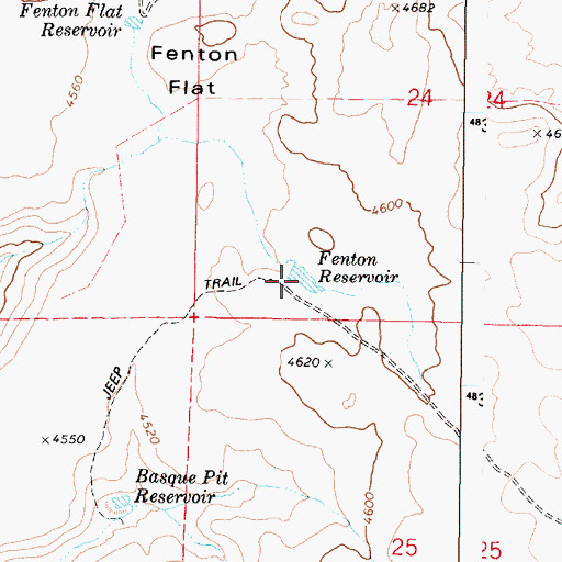 Topographic Map of Fenton Reservoir, OR
