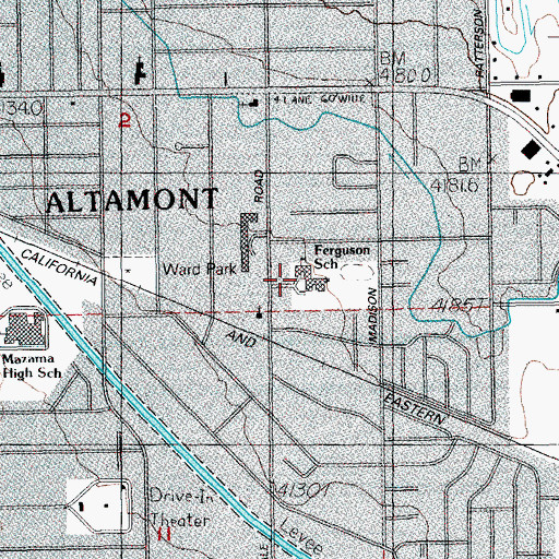 Topographic Map of Ferguson Elementary School, OR