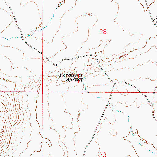 Topographic Map of Ferguson Spring, OR